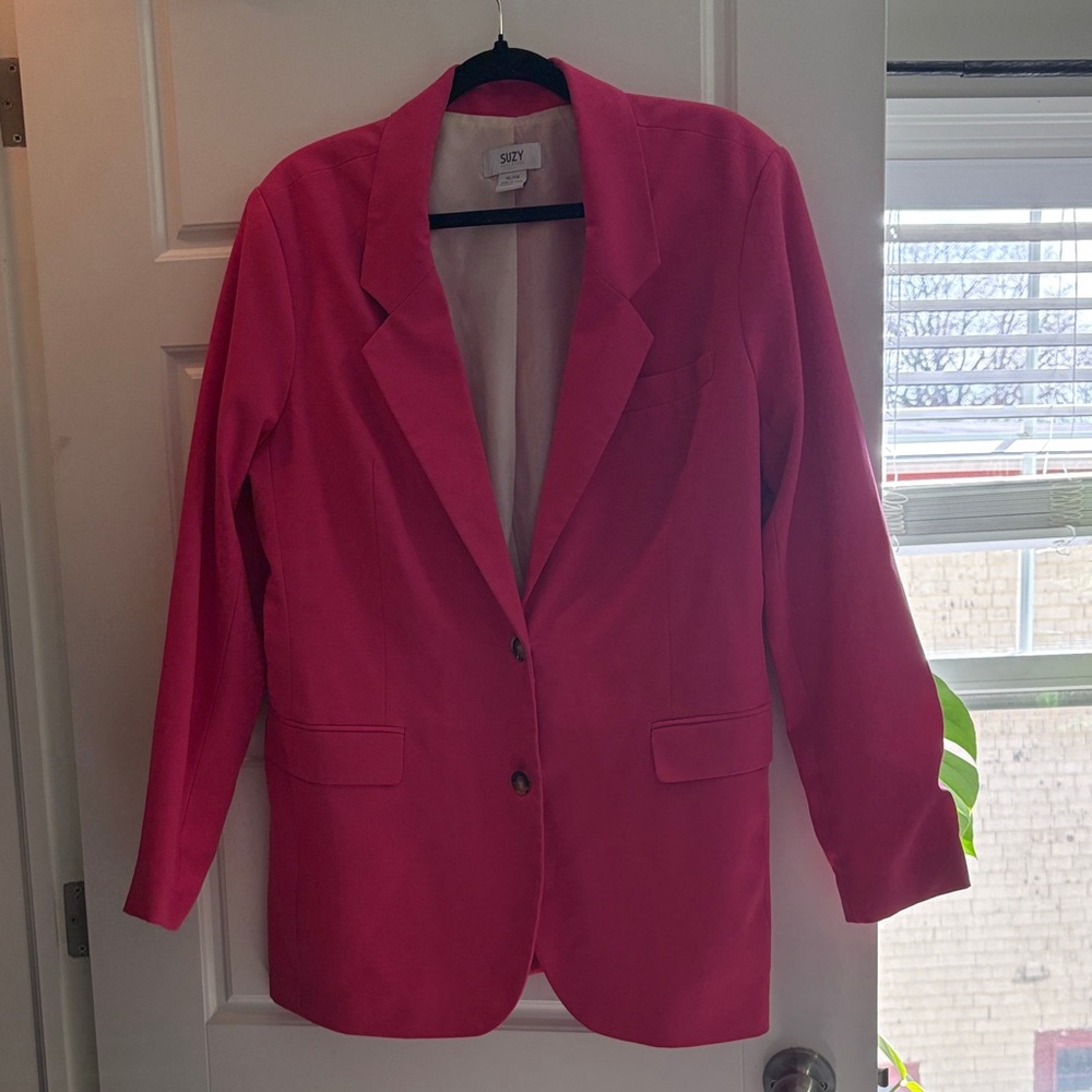 Suzy Shier Hot Pink Tailored Blazer